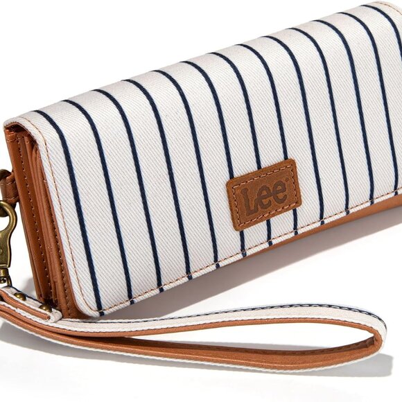 Lee Trifold Womens Wallets RFID Blocking Long Wallet Card Holder Clutch Wristlet - Picture 1 of 7